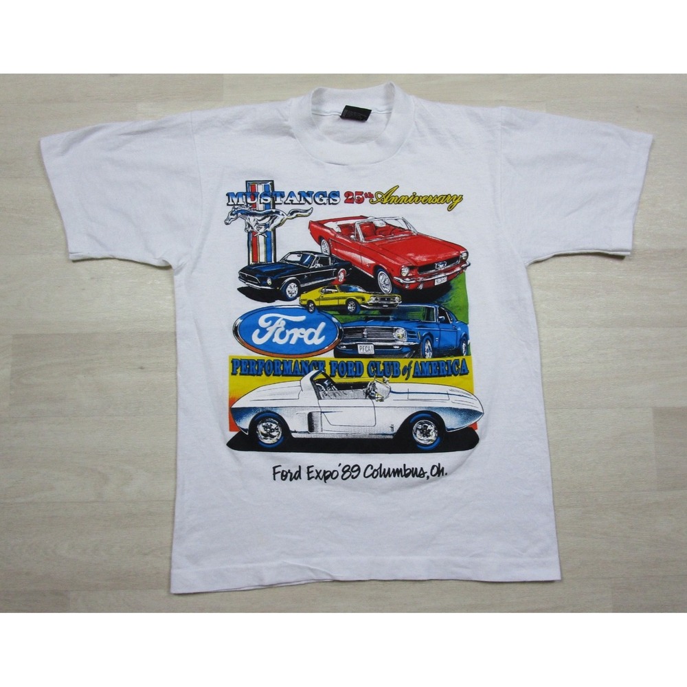 Vintage 80s Ford Classic Car T Shirt Men's (S) Ford Expo 1989 Columbus Ohio USA